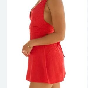 Lush Red Halter Micro Romper